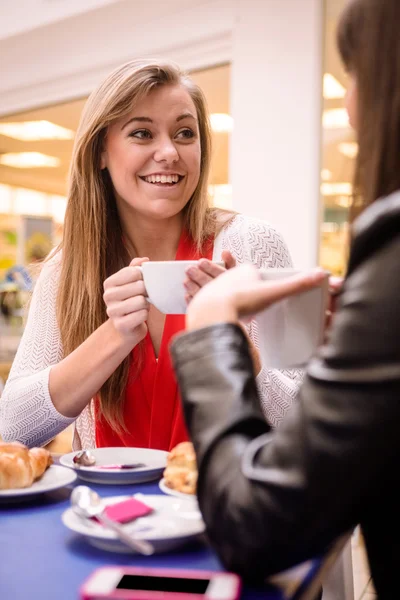 Женщины разговаривают за чашкой кофе — стоковое фото