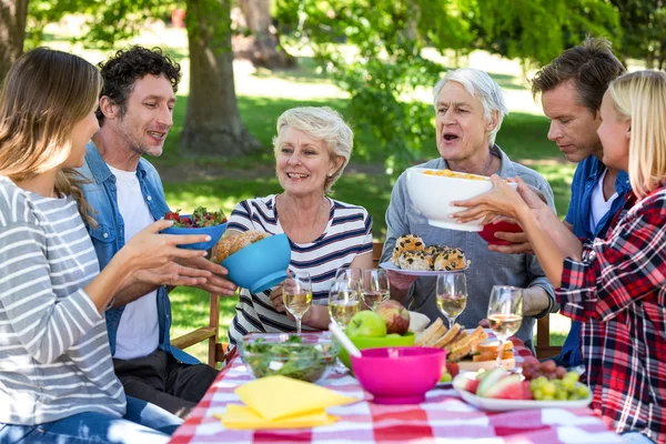Amigos haciendo un picnic — Foto de Stock