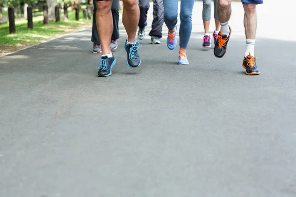 5marathon athletes feet running — Stock Photo, Image