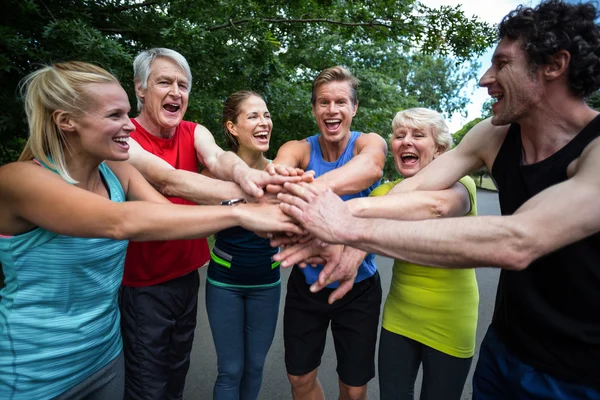 Lekkoatletka maraton Dokonywanie motywacji gest — Zdjęcie stockowe