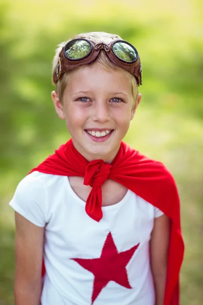 Little boy pretending to be superhero — Stock Photo, Image