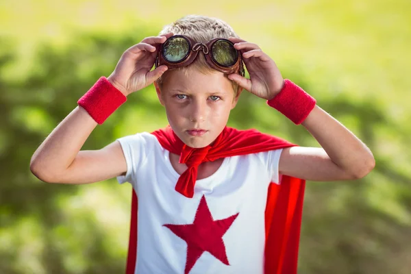 Little boy pretending to be superhero — Stock Photo, Image