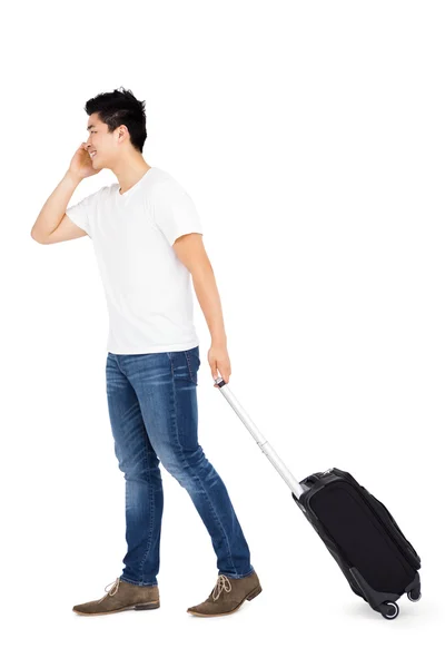 Man walking with suitcase — Stock Photo, Image