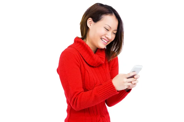 Mujer usando teléfono móvil — Foto de Stock