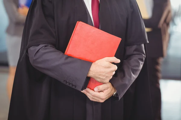 Lawyer holding law book — Stock Photo, Image