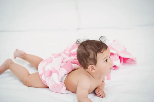 Cute baby lying on front — Stock Photo, Image