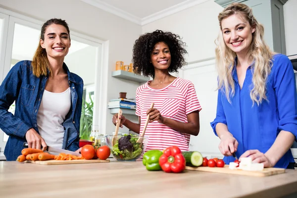 Kvinnliga vänner förbereder mat — Stockfoto