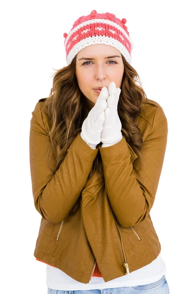 Young woman shivering — Stock Photo, Image