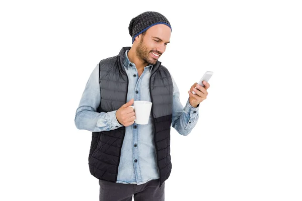 Man som använder mobiltelefon — Stockfoto