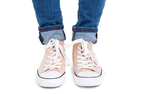 Vrouwelijke canvas schoenen — Stockfoto