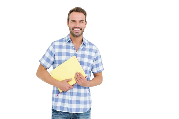 Homem segurando pasta — Fotografia de Stock