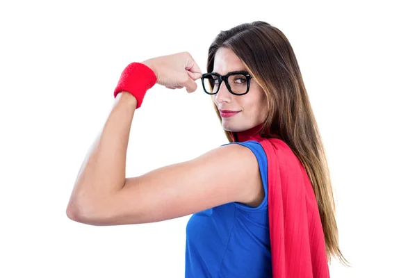 Vrouw in superheld kostuum — Stockfoto