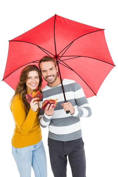 Casal guarda-chuva segurando — Fotografia de Stock