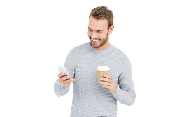 Hombre usando teléfono móvil — Foto de Stock