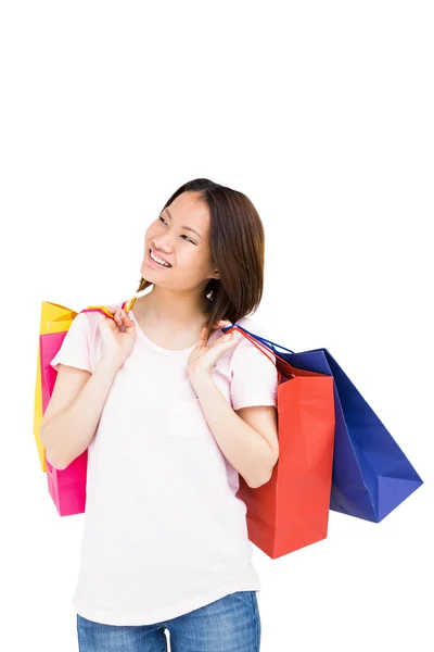 Mujer sosteniendo bolsas de compras — Foto de Stock