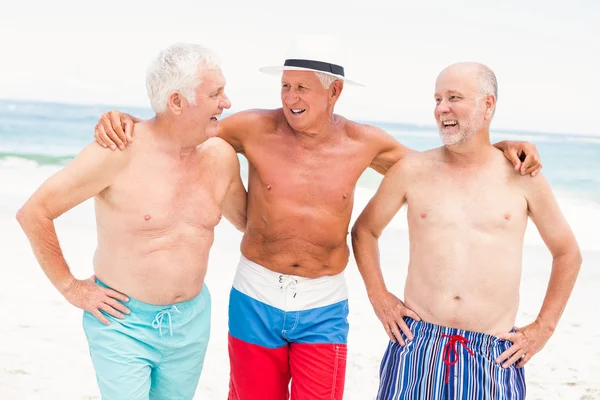 Senioren stehen am Strand — Stockfoto