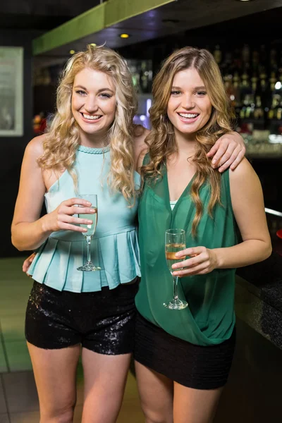 Porträt von Freunden, die Champagner trinken — Stockfoto