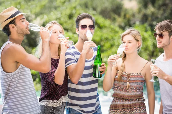 Grupo de amigos bebendo champanhe — Fotografia de Stock