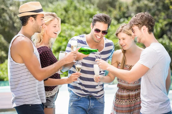 Grupo de amigos tomando champanhe — Fotografia de Stock