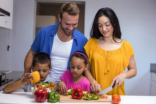 Gelukkig gezin in de keuken — Stockfoto