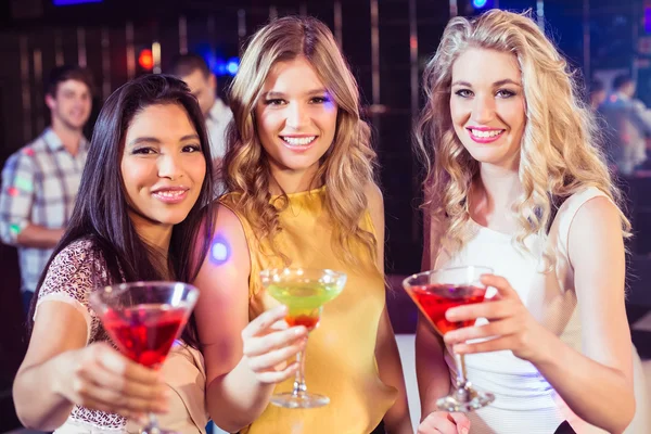 Pretty girls with cocktails — Stock Photo, Image