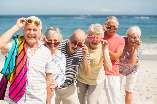 Portrait of senior friends at the beach — Stock Photo, Image
