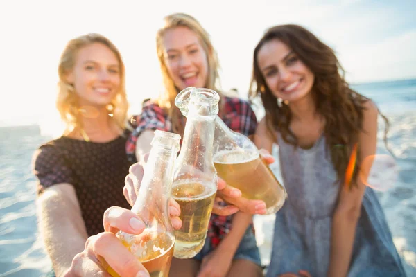 Friends toasting on the beach — Stock Photo, Image