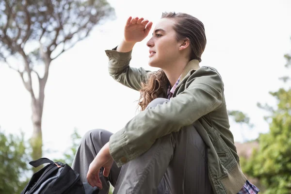 Woman observing something — Stock Photo, Image