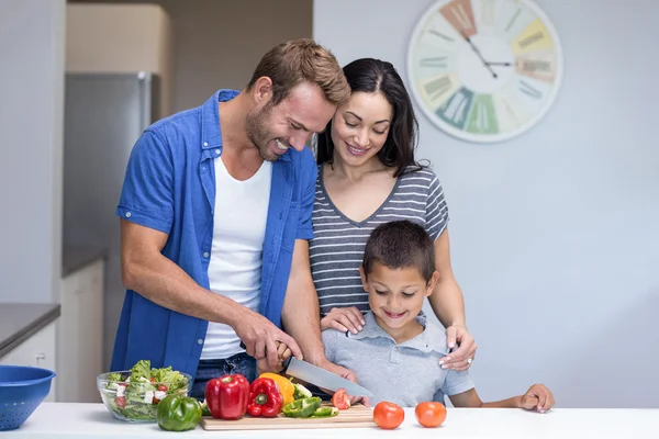 Família feliz na cozinha — Fotografia de Stock