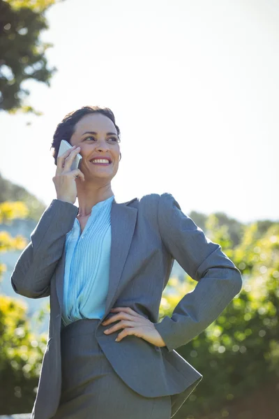 Empresária a fazer um telefonema — Fotografia de Stock