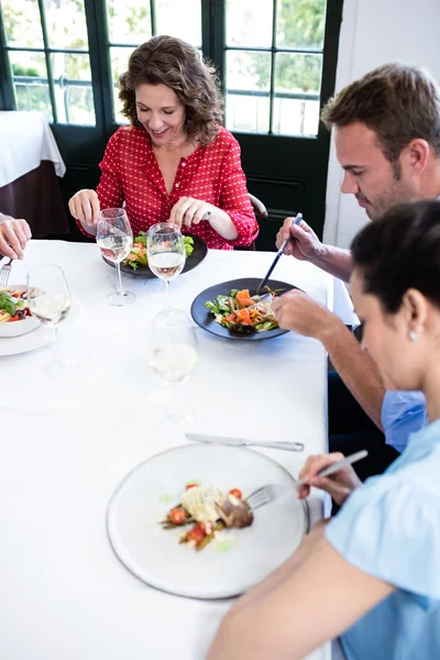 昼食を食べている友人のグループ — ストック写真