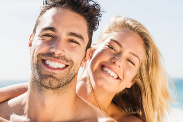 Girlfriend hugging her boyfriend — Stock Photo, Image