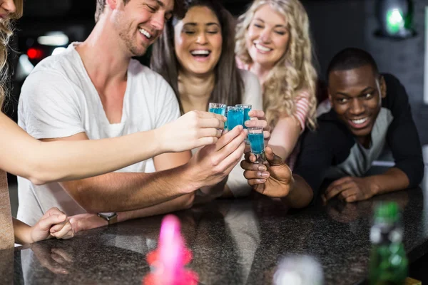 Группа друзей выпивает по рюмочке — стоковое фото
