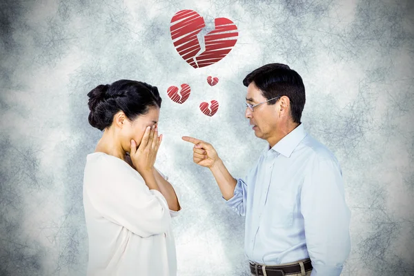 Ältere asiatische Paar mit einem Streit — Stockfoto