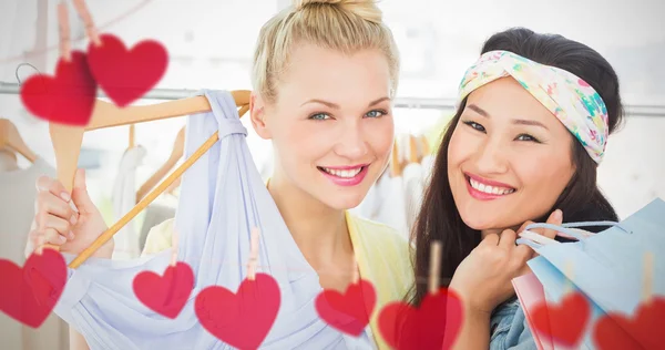 Women shopping in clothes store — Stock Photo, Image