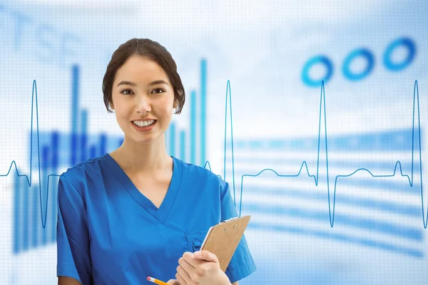 Asian nurse with stethoscope — Stock Photo, Image