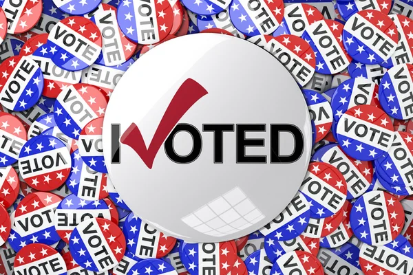 Vote button against badges vote — Stock Photo, Image