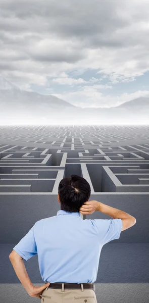 Rear view of man scratching head — Stock Photo, Image