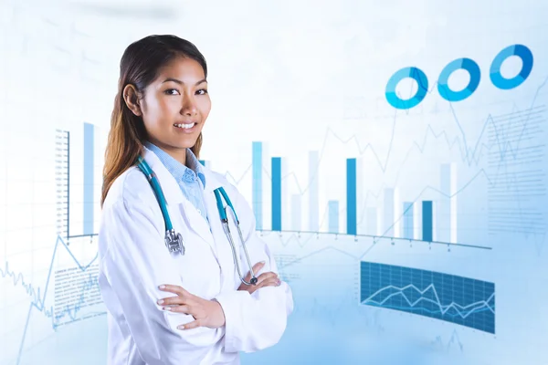 Asian doctor with arms crossed — Stock Photo, Image