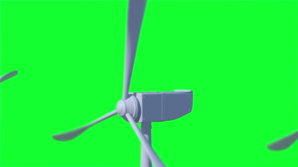 Animación de turbina eólica — Vídeo de stock