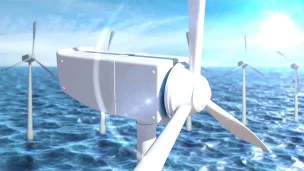 Animatie van de windturbine — Stockvideo