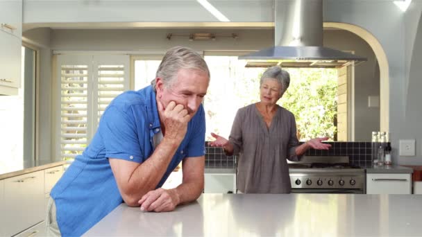 Senior couple arguing with each other — Stock Video