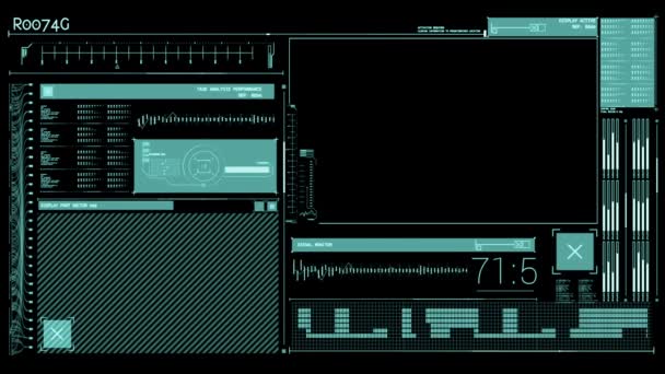 Animazione di un'interfaccia tecnologica — Video Stock