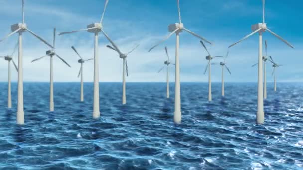 Animatie van windturbines — Stockvideo