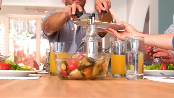 Family having dinner together — Stock Video