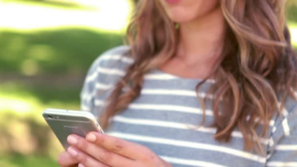 Mulher usando seu smartphone — Vídeo de Stock