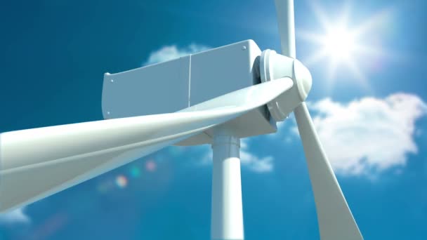 Animación de turbina eólica — Vídeos de Stock
