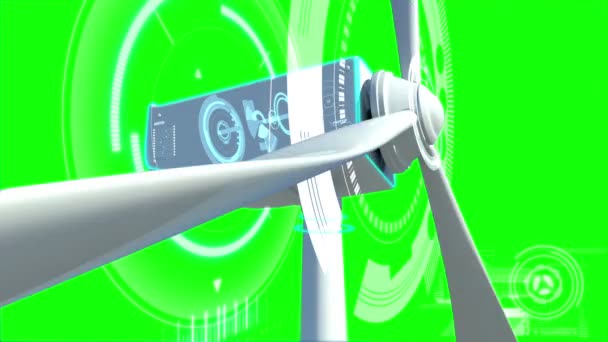 Анімація вітрових турбін — стокове відео