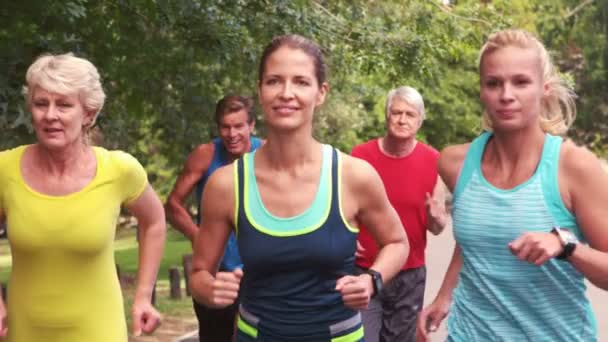 Corredores corriendo en maratón — Vídeos de Stock