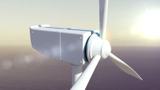 Animatie van de windturbine — Stockvideo